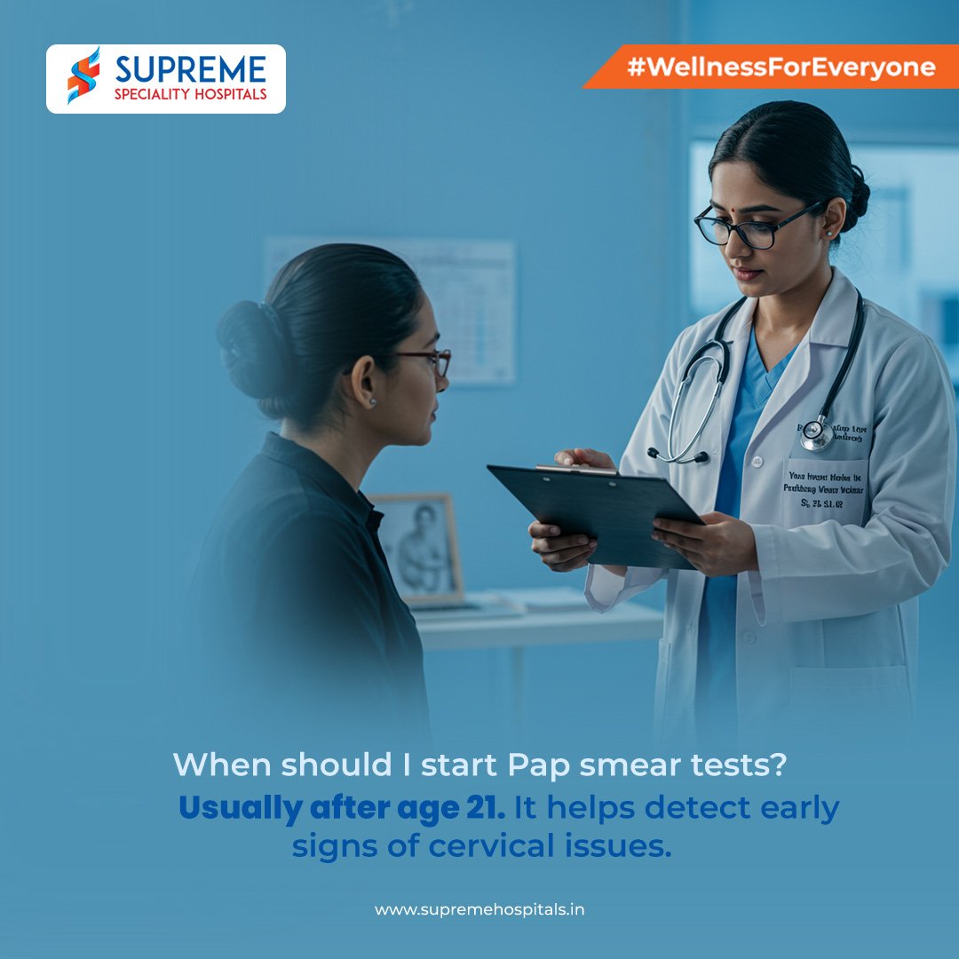 A Pap smear isn’t just another medical test; it’s one of the most important steps in protecting women’s health. Screening typically begins after age 21, and it plays a key role in detecting early changes in the cervix before they turn serious. Early detection means early treatment and better outcomes.

Taking a few minutes for this test can make a lifetime of difference. Prioritize your health, regular screenings are care, not fear.

📞 Call us: 044 6745 3535
🌐 Visit: www.supremehospitals.in

#WomensHealth #PapSmearAwareness #CervicalHealth #EarlyDetectionSavesLives #PreventiveCare #SupremeHospitals