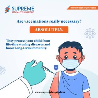 Vaccinations aren’t just another item on your parenting checklist they’re a shield. Every dose helps protect your child from serious illnesses that could otherwise risk their health and future. Immunization doesn’t just safeguard today; it builds strong immunity for the years ahead. Give your little one the defense they deserve prevention is always better than cure.📞 Call us: 044 6745 3535
🌐 Visit: www.supremehospitals.in#ChildHealth #VaccinationMatters #ImmunizationAwareness #ProtectYourChild #HealthyFuture #SupremeHospitals