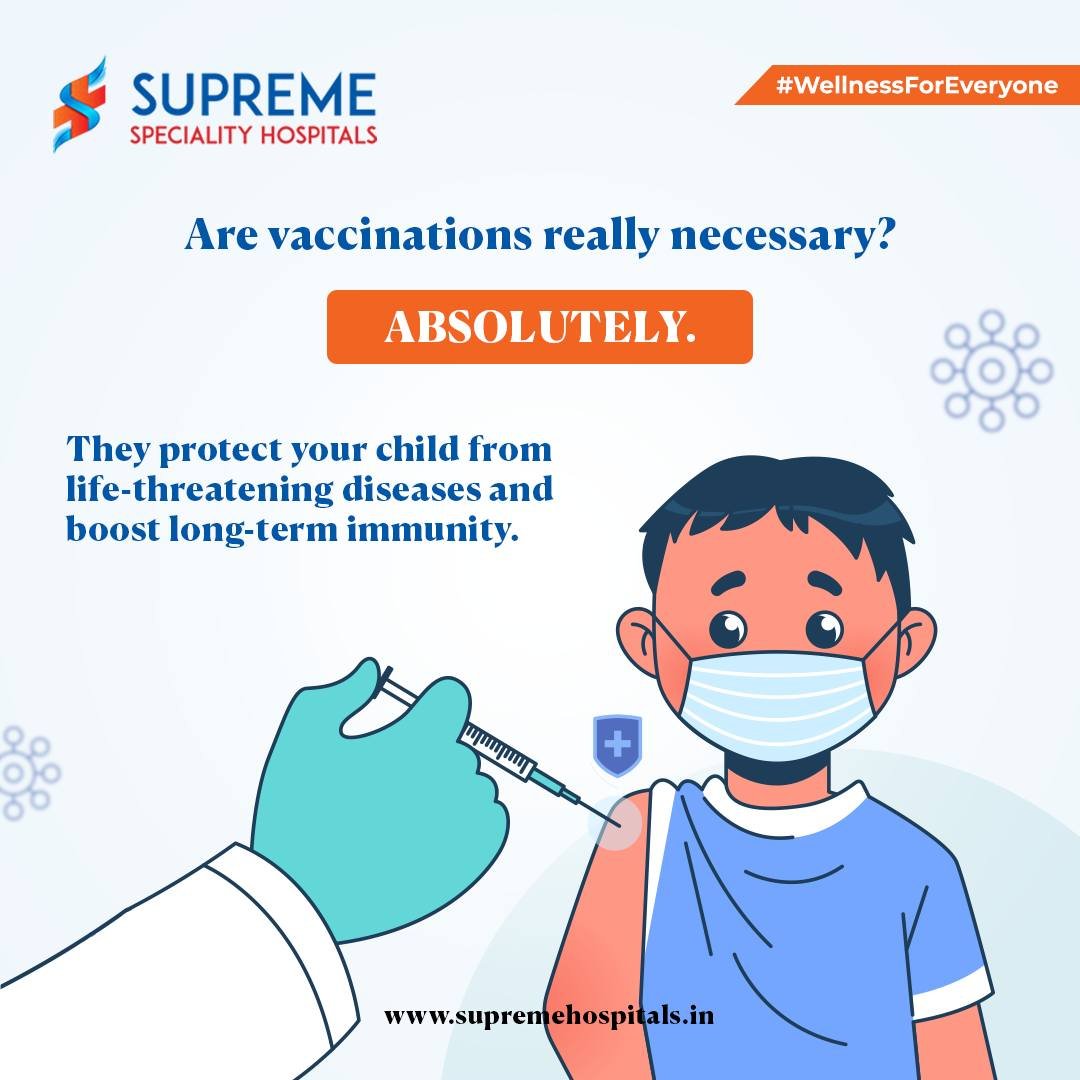 Vaccinations aren’t just another item on your parenting checklist they’re a shield. Every dose helps protect your child from serious illnesses that could otherwise risk their health and future. Immunization doesn’t just safeguard today; it builds strong immunity for the years ahead. Give your little one the defense they deserve prevention is always better than cure.📞 Call us: 044 6745 3535
🌐 Visit: www.supremehospitals.in#ChildHealth #VaccinationMatters #ImmunizationAwareness #ProtectYourChild #HealthyFuture #SupremeHospitals