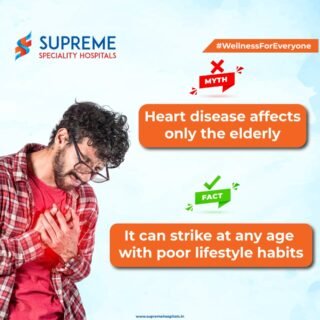 Heart disease isn’t just a senior problem. Today, hectic routines, stress, lack of exercise, and unhealthy eating habits are putting even young adults at risk. Your heart works every second for you make sure you give it the care it deserves. Early awareness, timely check-ups, and lifestyle changes can protect your heart for years to come.📞 Call us: 044 6745 3535
🌐 Visit: www.supremehospitals.in#HeartHealth #MythVsFact #PreventHeartDisease #HealthyHabits #CardiacCare #SupremeHospitals