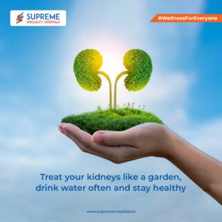 Your kidneys are like a garden. Keep them healthy by staying hydrated.
Follow this daily water schedule to protect your kidneys:8:00 AM – 1 glass
10:00 AM – 1 glass
12:00 PM – 1 glass
2:00 PM – 1 glass
4:00 PM – 1 glass
6:00 PM – 1 glass
8:00 PM – 1 glassDrink regularly and keep your kidneys happy and healthy.
For more information, follow this page.https://www.supremehospitals.in/#KidneyHealth #StayHydrated #HealthyKidneys #DrinkWaterDaily #DrinkWaterStayHealthy #SupremeHospital